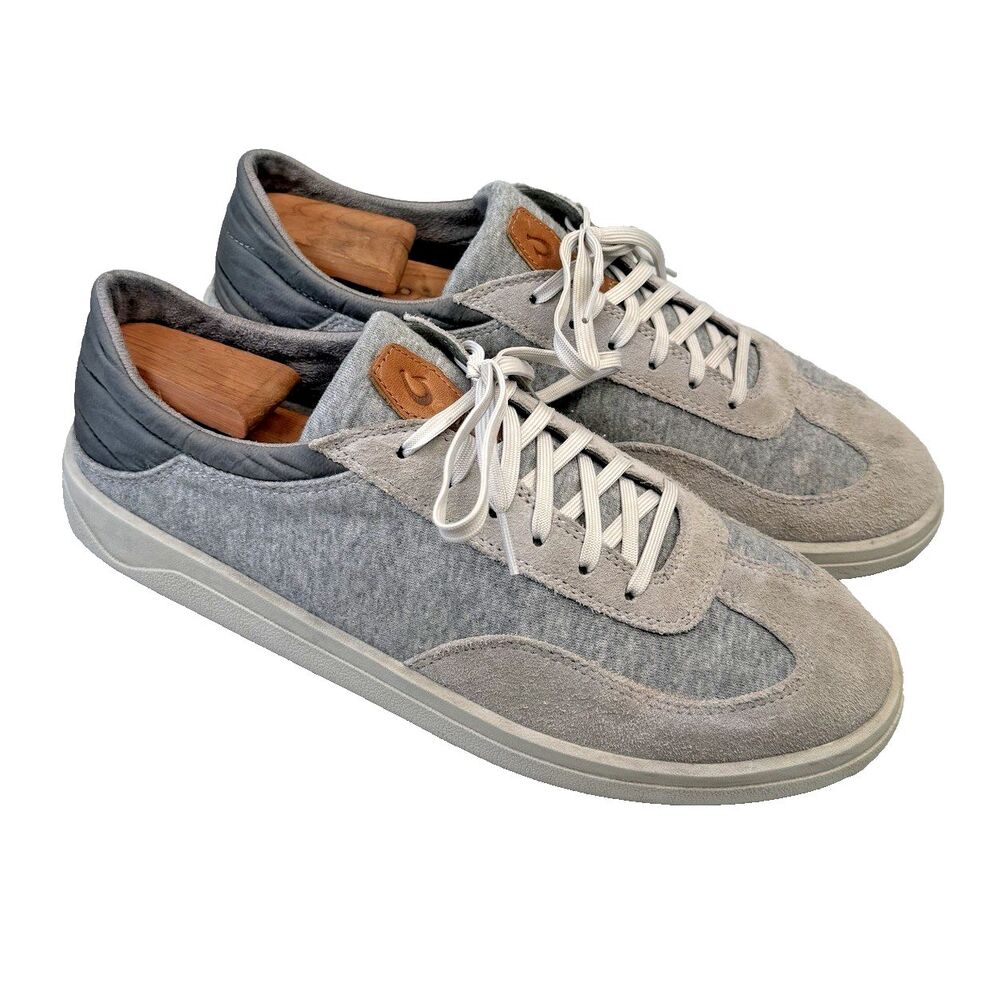 OluKai Puliki Grey Suede Casual Sneakers 10528‑2526 Men's 11.5 EUC Hardly Worn